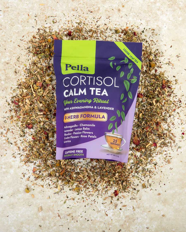 A pouch of Pella Cortisol Calm Tea