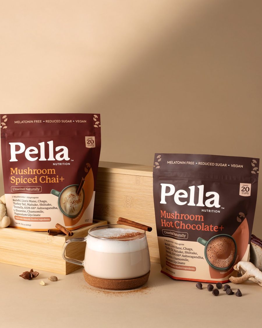 Pella Spiced Chai and Hot Chocolate in mugs