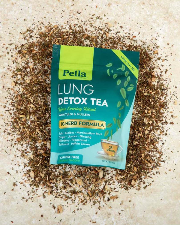 A pouch of Pella Lung Detox Tea
