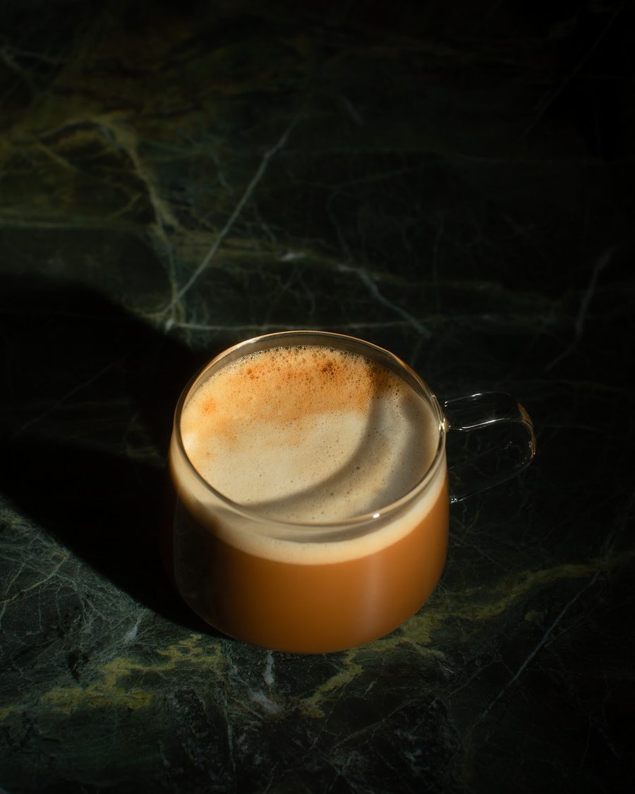 A cup of Pella mushroom coffee